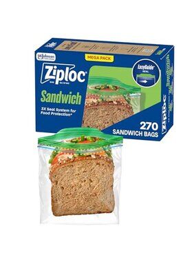 Sandwich and Snack Bags, Easy Open and Close, Plastic Food Storage Bags, Candy